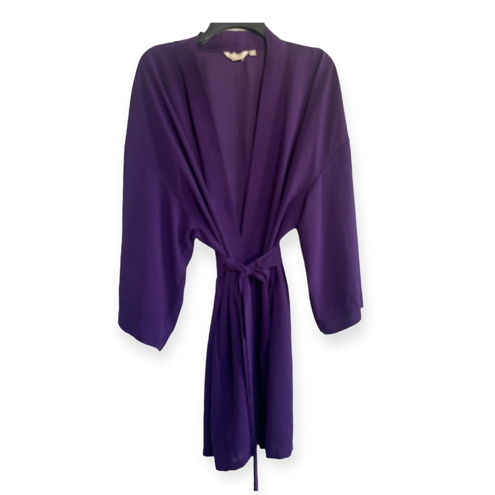 CERIE Vintage Robe (Midi). Features POCKETS! Purple (sheer). One Size